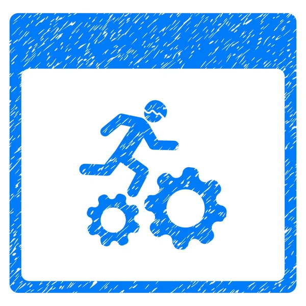 Lopende werknemer pagina korrelige textuur kalenderpictogram — Stockvector
