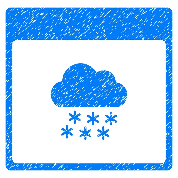 Schnee Wolke Kalender Seite körnige Textur Symbol — Stockvektor