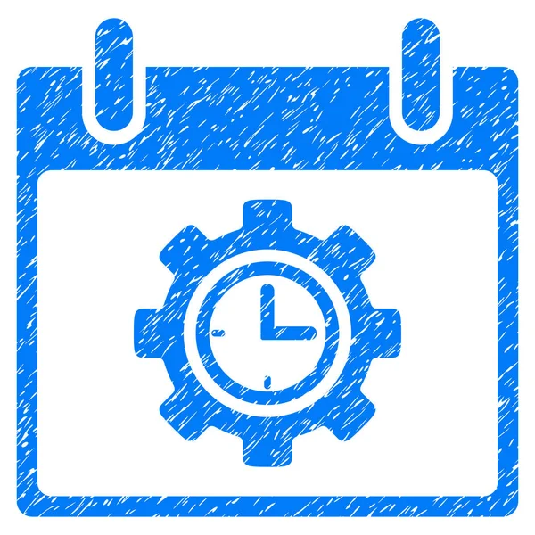 Time Gear Calendar Day Grainy Texture Icon — Stock Vector