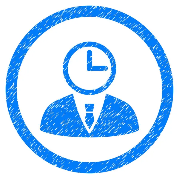 Time Manager afgerond pictogram Rubberstempel — Stockvector