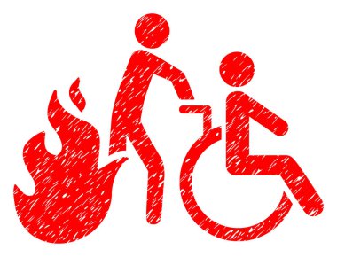 Yangın hasta tahliye grenli doku simgesi