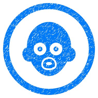 Bebek kafa simgesi lastik damgası yuvarlak