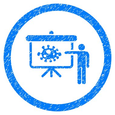 Bakteri yuvarlak simge lastik damgası ders