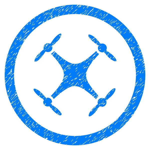 Airdrone redondeado icono sello de goma — Vector de stock
