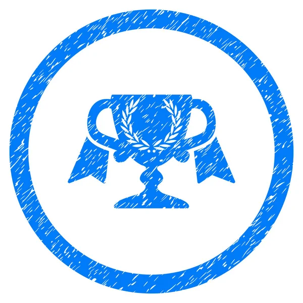 Βραβείο Κύπελλο στρογγυλευμένη εικόνα καουτσούκ σφραγίδα — Διανυσματικό Αρχείο
