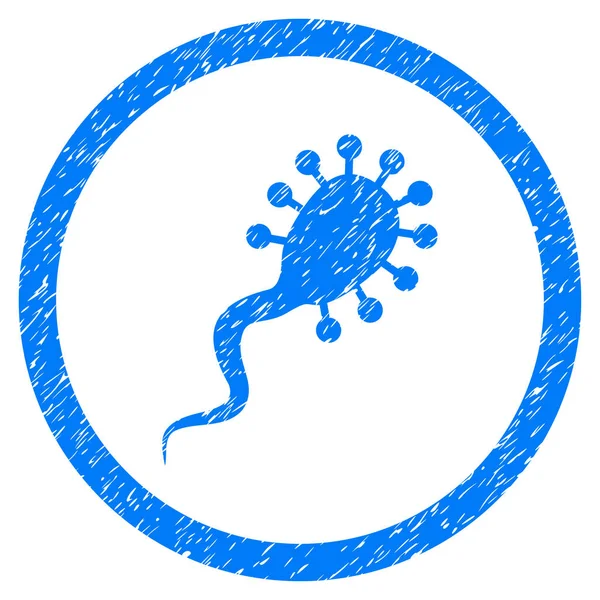 Bloodsucker redondeado icono sello de goma — Vector de stock