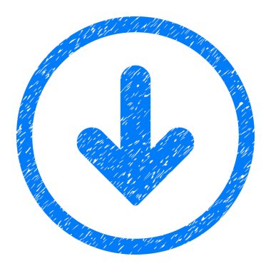 Yuvarlak simge lastik damgası aşağı ok