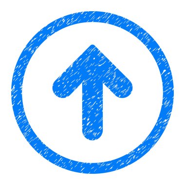 Yuvarlak simge lastik damgası yukarı ok