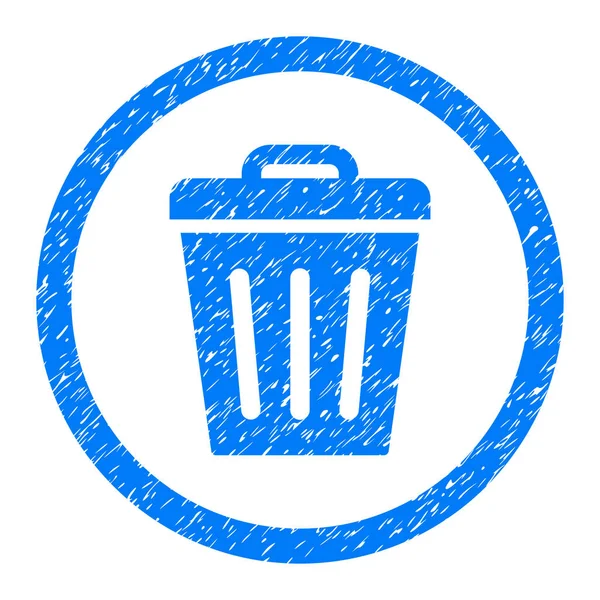ゴミ箱が丸いアイコン スタンプ — ストックベクタ