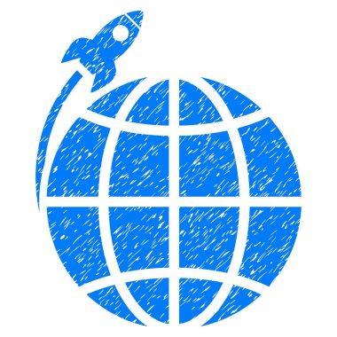 Gezegen Uydu Fırlatma grenli doku simgesi