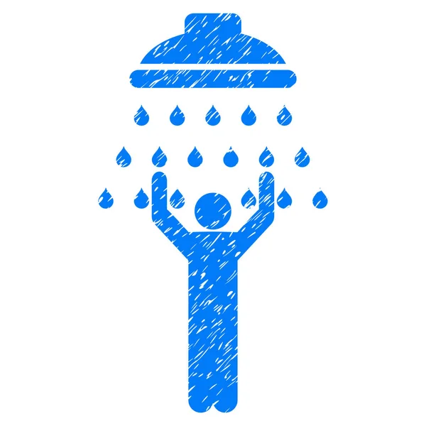 Man Under Shower Grainy Texture Icon — Stockvector