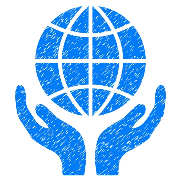 Globale Hände körnige Textur Symbol — Stockvektor