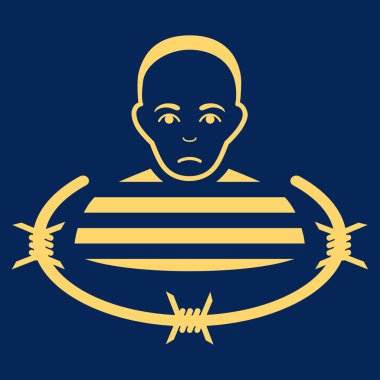 İzole mahkum düz vektör simgesi