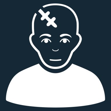 Kafa düz vektör simge zarar