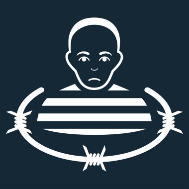 İzole mahkum düz vektör simgesi