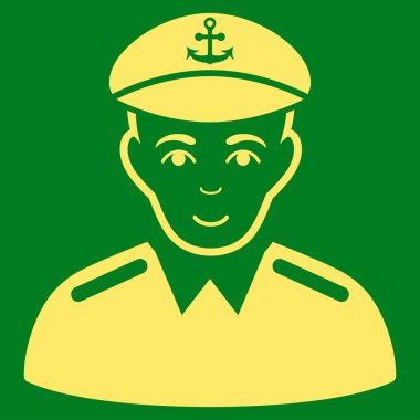 Kaptan düz vektör simgesi