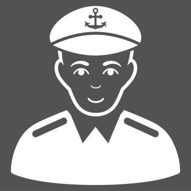 Kaptan düz vektör simgesi