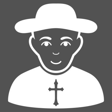 Christian Priest düz vektör simgesi