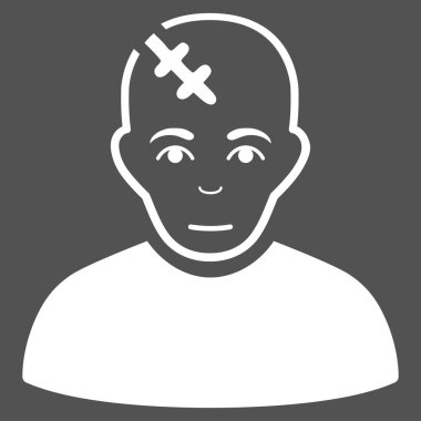 Kafa düz vektör simge zarar