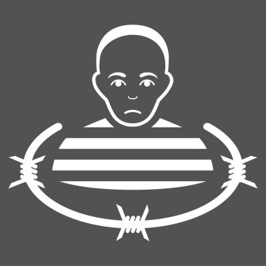 İzole mahkum düz vektör simgesi