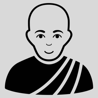 Budist keşiş düz vektör simgesi