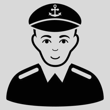 Kaptan düz vektör simgesi