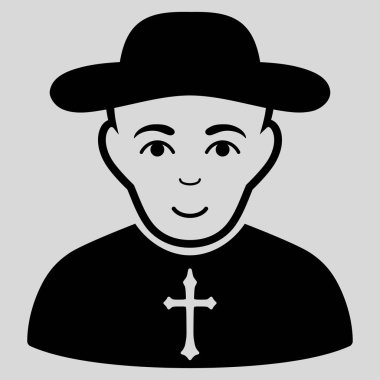 Christian Priest düz vektör simgesi