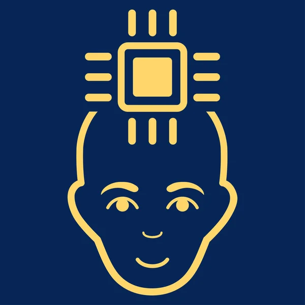 Neurale Computer Interface platte Vector Icon — Stockvector