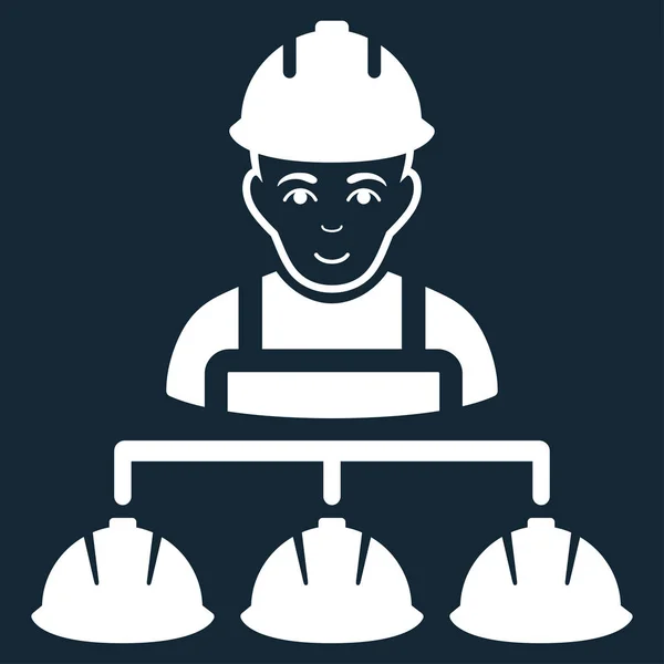 Builder Management Flat Vector Icon — Stock Vector