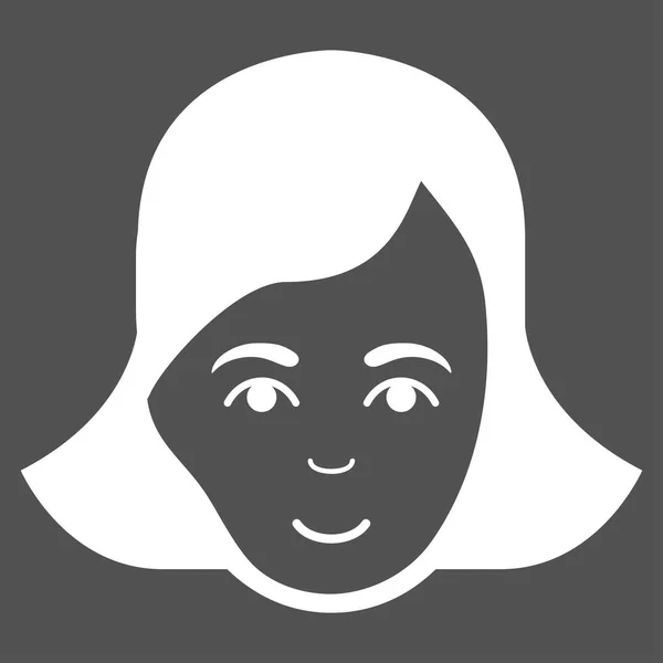 Dame Gesicht flache Vektor-Symbol — Stockvektor