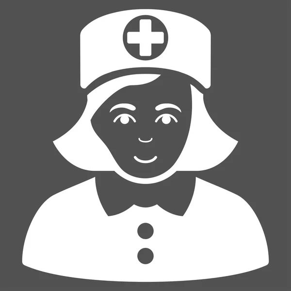 Enfermera vector plano icono — Vector de stock