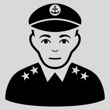Askeri Kaptan düz vektör simgesi