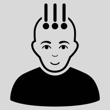 Sinirsel arayüz düz vektör simgesi