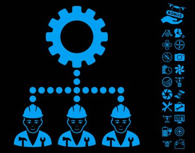 Helikopter araçları Bonus ile hizmet personeli simgesi