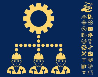 Drone araçları Bonus uçan ile hizmet personeli simgesi