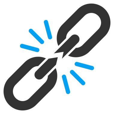 Zincir bağlantı düz vektör simgesi kırmak