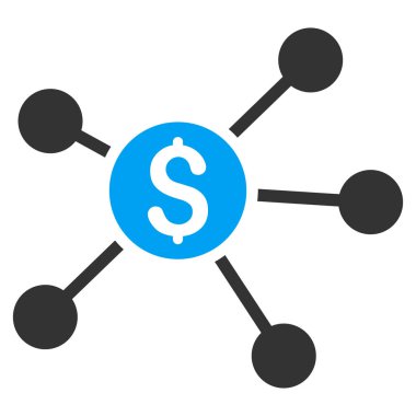 Doları bağlantılar düz vektör simgesi