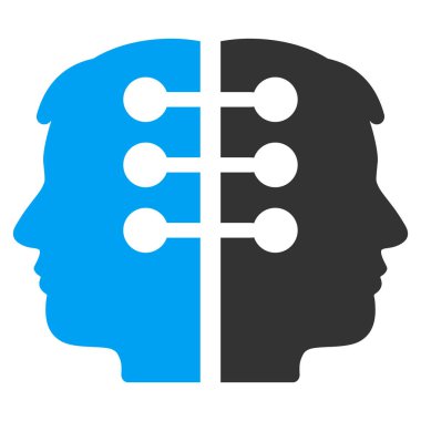 Çift kafa düz vektör simge arabirimi