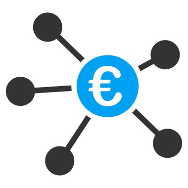 Euro bağlantılar düz vektör simgesi
