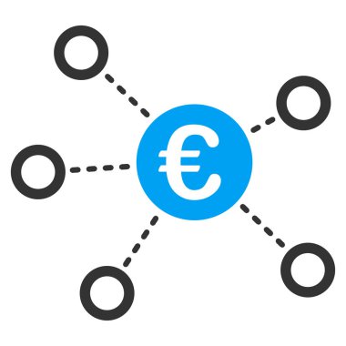 Euro ağ düz vektör simgesi