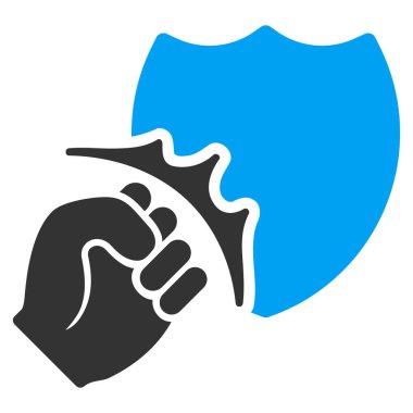 Yumruk Strike kalkan düz vektör simgesi