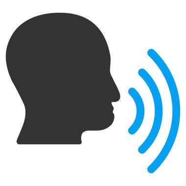 Kişi konuşma dalgaları düz vektör simgesi