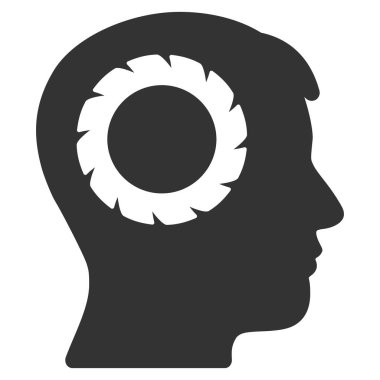 İnsan hafızası tekerlek düz vektör simgesi