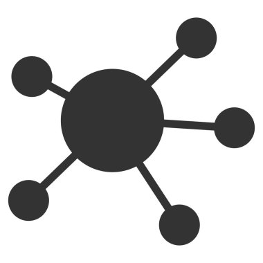 Ağ bağlantıları düz vektör simgesi