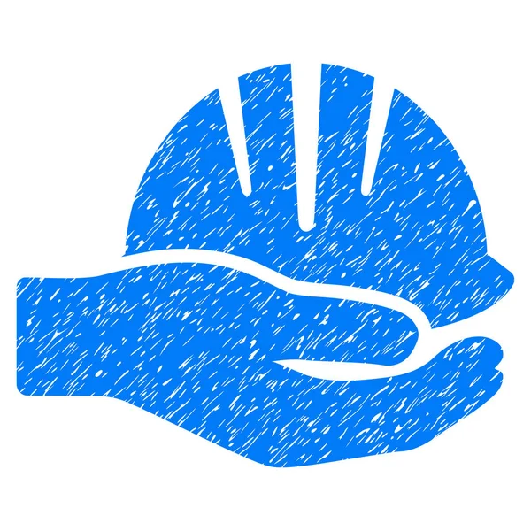 Hand With Helmet Grainy Texture Icon — Stock Vector