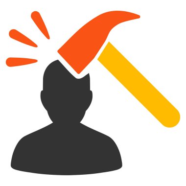 Kafa şok düz simgesi