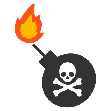 Ölümlü bomba düz simgesi