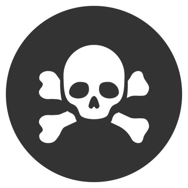 Kafatası siyah nokta düz simgesi