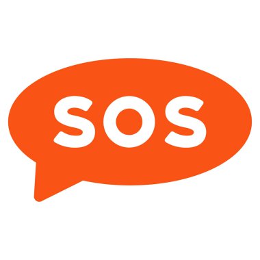 Sos ileti balon düz simgesi