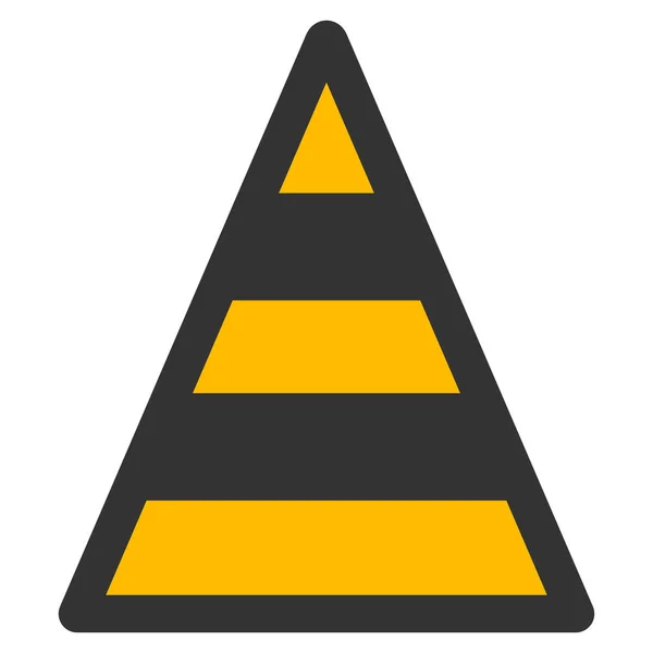 Cone Road Construction Flat ikonen — Stock vektor